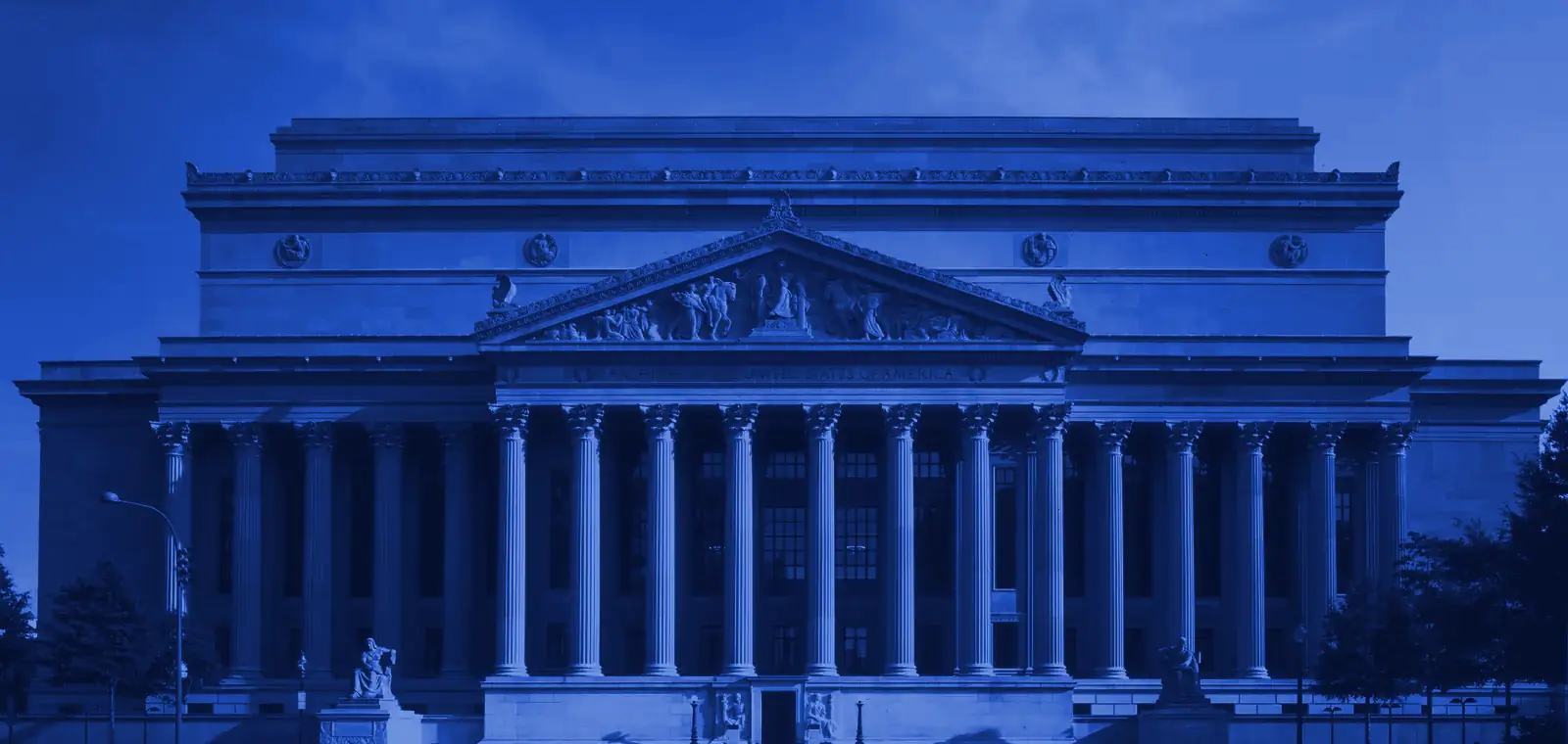 The National Archives building on Pennsylvania Avenue, Washington, DC